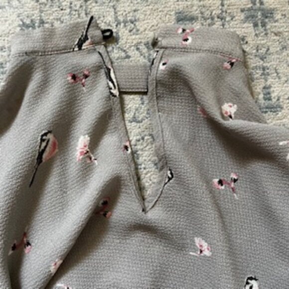 🧡3/15 Kaii Los Angeles Bird Floral Print Top Decorative Front Buttons Women's S - Picture 6 of 12